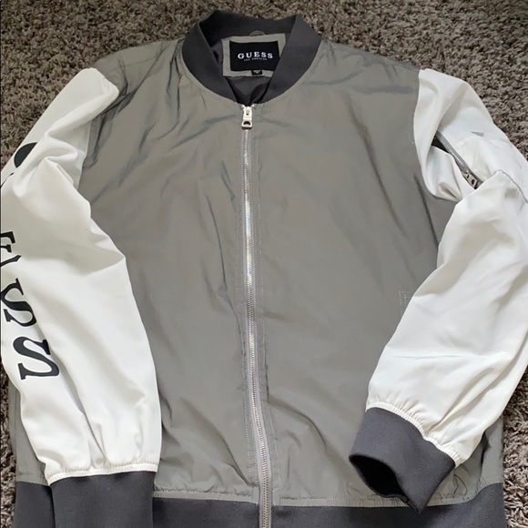 guess reflective bomber jacket